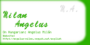 milan angelus business card